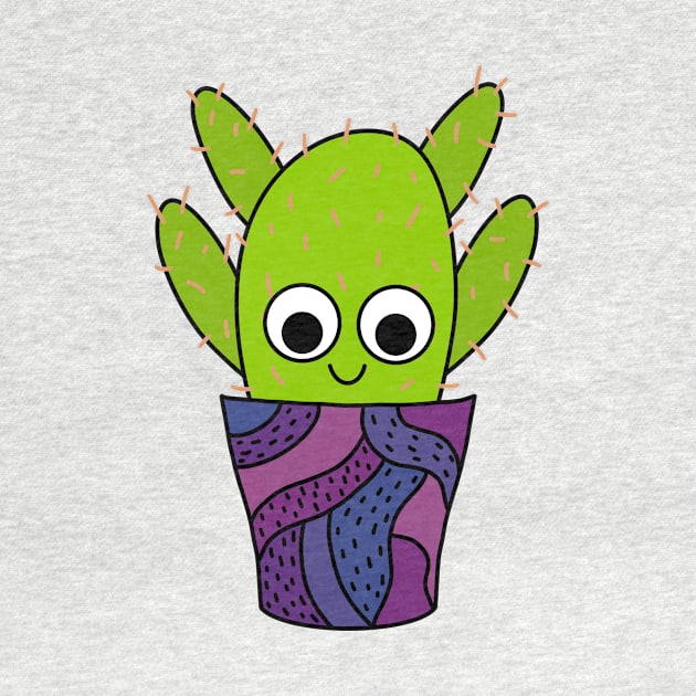 Cute Cactus Design #251: Thorny Cactus In Cute Pottery by DreamCactus